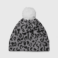 Шапка с помпоном Пятна шкурные, цвет: 3D-белый