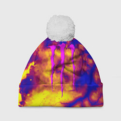 Шапка c помпоном Monster energy storm grunge