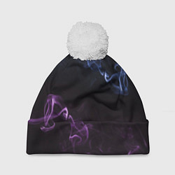Шапка с помпоном Color black blue pink, цвет: 3D-белый