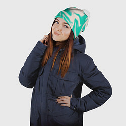 Шапка с помпоном Color white turquoise, цвет: 3D-белый — фото 2