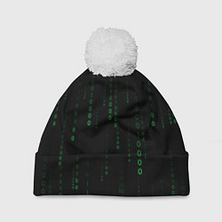 Шапка с помпоном Color black green, цвет: 3D-белый