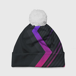 Шапка с помпоном Color black line, цвет: 3D-белый