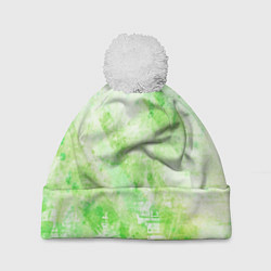 Шапка c помпоном Абстракция - light green atom
