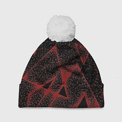 Шапка с помпоном Triangles with dots, цвет: 3D-белый