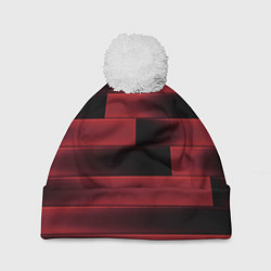 Шапка с помпоном Color red square, цвет: 3D-белый