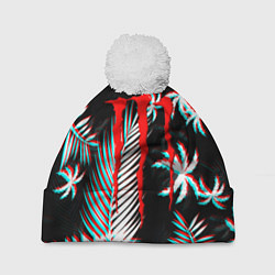 Шапка с помпоном Monster energy неоновые тропики, цвет: 3D-белый