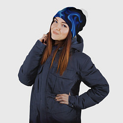 Шапка с помпоном Color blue smoke, цвет: 3D-белый — фото 2