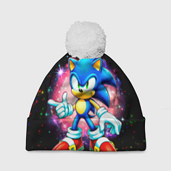 Шапка c помпоном Sonic in space