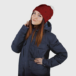 Шапка с помпоном Традиционный орнамент славян, цвет: 3D-белый — фото 2