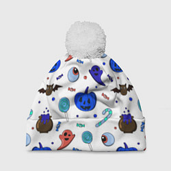 Шапка с помпоном Halloween white, цвет: 3D-белый