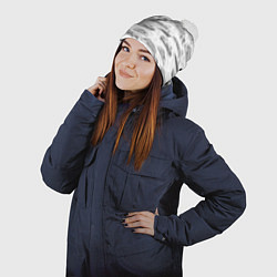 Шапка с помпоном Корабли на Неве, цвет: 3D-белый — фото 2