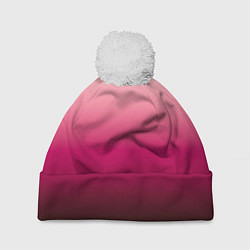 Шапка c помпоном Градиент transcendent pink омбре