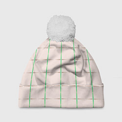 Шапка c помпоном Color white stripes