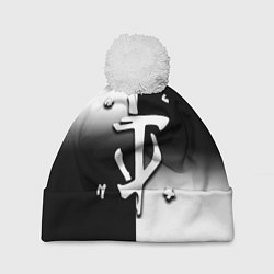 Шапка c помпоном Doom black geometry