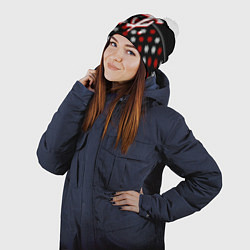 Шапка с помпоном Doom winter pattern steel, цвет: 3D-белый — фото 2