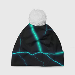 Шапка с помпоном Dark blue, цвет: 3D-белый