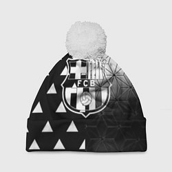 Шапка с помпоном Barcelona geometry black, цвет: 3D-белый