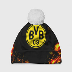 Шапка с помпоном Borussia огненные краски, цвет: 3D-белый