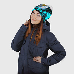 Шапка с помпоном Лестер сити голубые краски, цвет: 3D-белый — фото 2