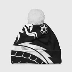 Шапка с помпоном Borussia дракон белый, цвет: 3D-белый