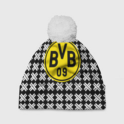 Шапка с помпоном Borussia pattern geometry, цвет: 3D-белый