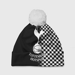 Шапка с помпоном Тоттенхэм клетка шахматная, цвет: 3D-белый