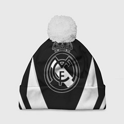 Шапка с помпоном Real Madrid геометрия спорт, цвет: 3D-белый