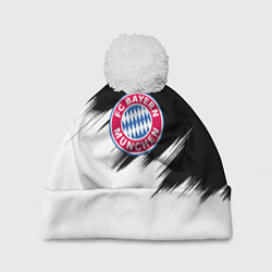 Шапка c помпоном Бавария Мюнхен черно белые штрихи