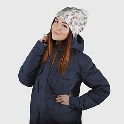 Шапка с помпоном Новогодние котики, цвет: 3D-белый — фото 2