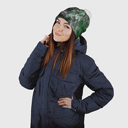 Шапка с помпоном Абстракция - acid boom, цвет: 3D-белый — фото 2