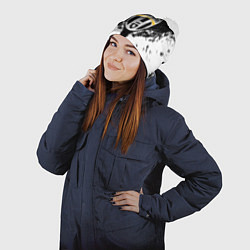 Шапка с помпоном Ювентус краски всплеск текстура, цвет: 3D-белый — фото 2