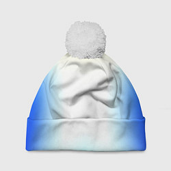 Шапка с помпоном Color yellow blue white, цвет: 3D-белый