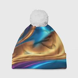 Шапка с помпоном Сплавы разноцветные, цвет: 3D-белый