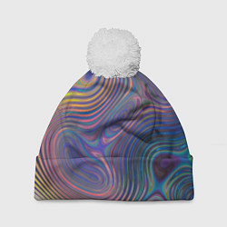 Шапка c помпоном Абстрактная рябь