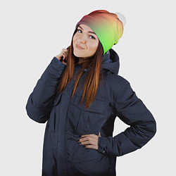 Шапка с помпоном Color multicolored, цвет: 3D-белый — фото 2