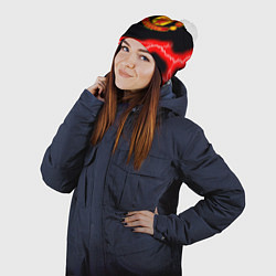 Шапка с помпоном Манчестер Юнайтед шторм молнии, цвет: 3D-белый — фото 2