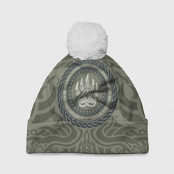 Шапка с помпоном Слава богам и предкам нашим, цвет: 3D-белый