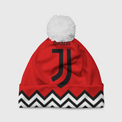 Шапка с помпоном Ювентус полосы спорт, цвет: 3D-белый