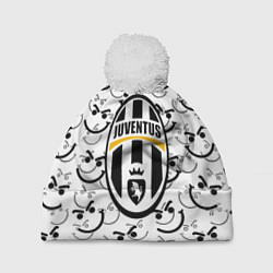 Шапка с помпоном Ювентус смайлы, цвет: 3D-белый