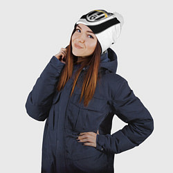 Шапка с помпоном Ювентус полосы спорт линии, цвет: 3D-белый — фото 2