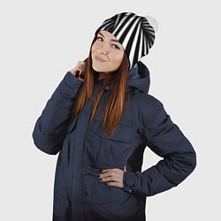 Шапка с помпоном Оптические иллюзии, цвет: 3D-белый — фото 2