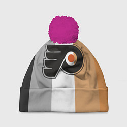 Шапка с помпоном Philadelphia Flyers, цвет: 3D-малиновый