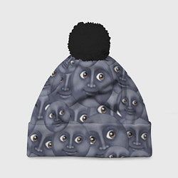 Шапка с помпоном Эмодзи, цвет: 3D-черный
