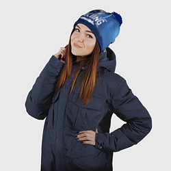 Шапка с помпоном Лыжный спорт, цвет: 3D-тёмно-синий — фото 2