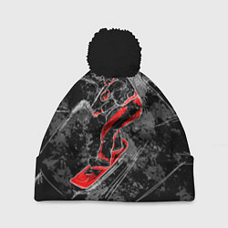 Шапка с помпоном Сноубордист, цвет: 3D-черный