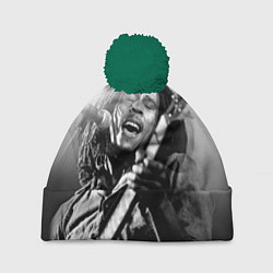 Шапка с помпоном Боб Марли поет, цвет: 3D-зеленый