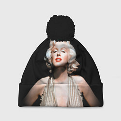 Шапка с помпоном Мерлин Монро 2, цвет: 3D-черный