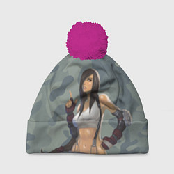 Шапка с помпоном Военная девушка Тифа Локхарт - Final Fantasy, цвет: 3D-малиновый