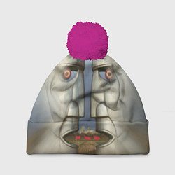 Шапка с помпоном Pink Floyd The division bell, цвет: 3D-малиновый