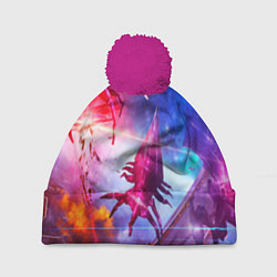 Шапка с помпоном Mass effect, цвет: 3D-малиновый